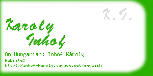 karoly inhof business card