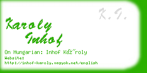 karoly inhof business card